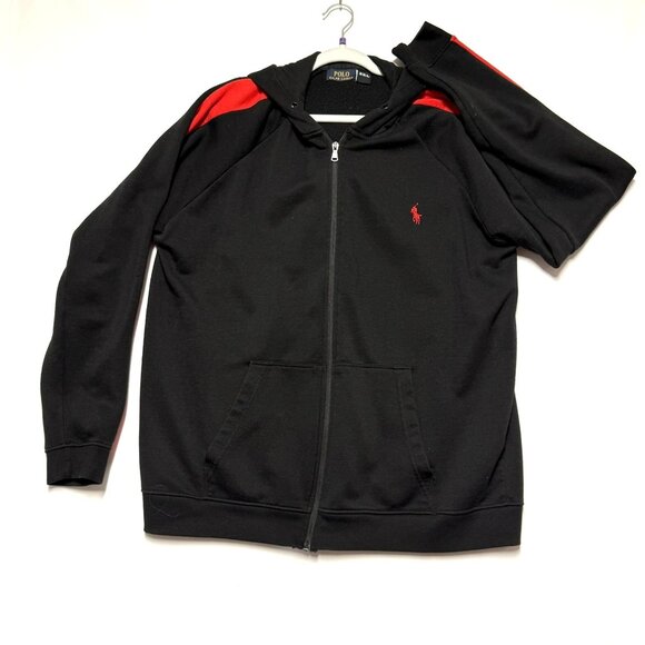Polo Ralph Lauren Black & Red Zip-Up Hoodie Sweatshirt 3XL - Picture 3 of 6